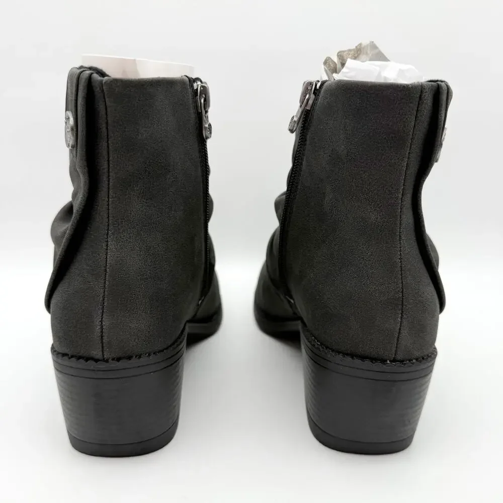 Blowfish Malibu Womens Riley Ankle Bootie US 10 M EU 40.5 Black Vegan Suede NIB